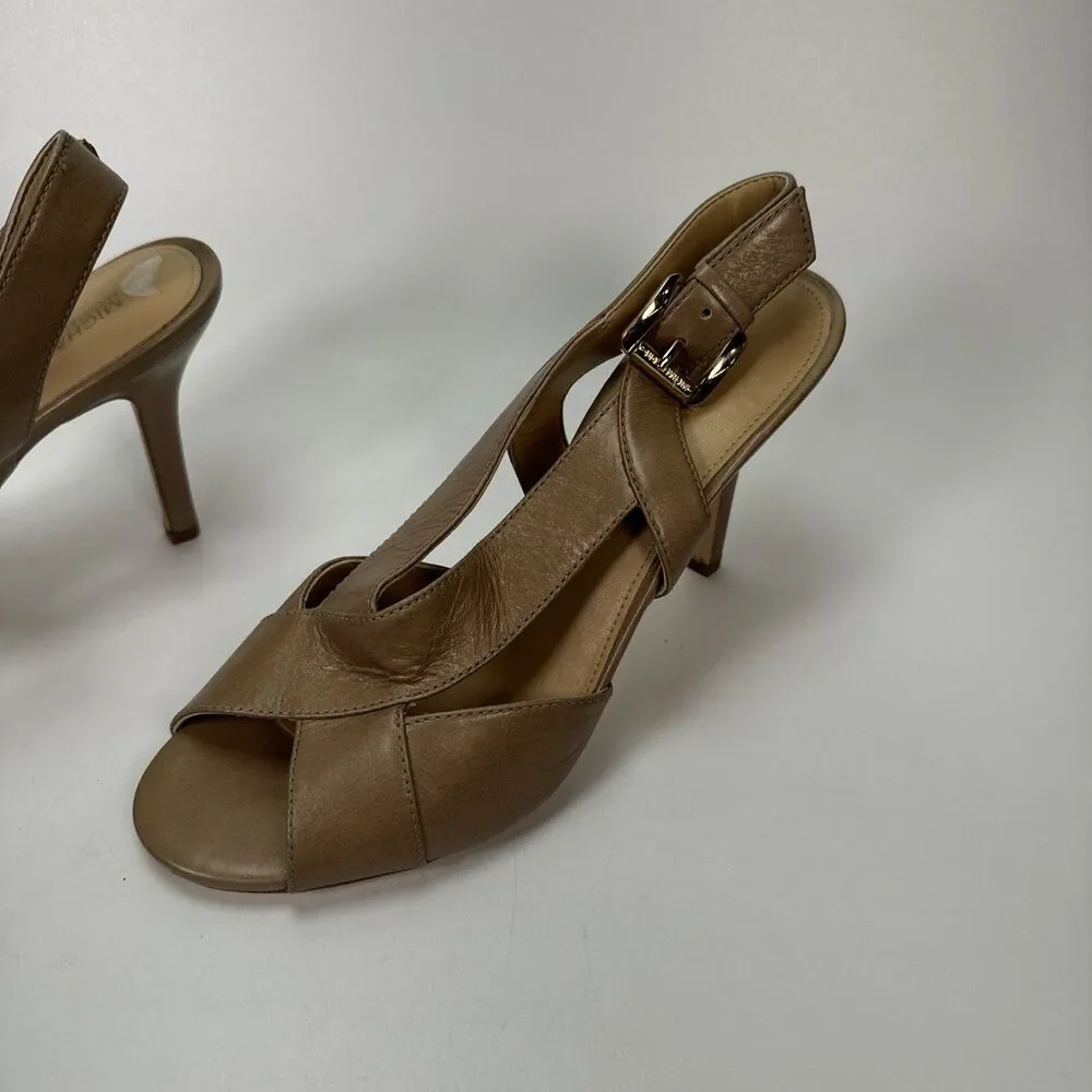 Michael Kors Dress HEELS,  Slingback, Becky Sandal Beige Tan Size 8.5